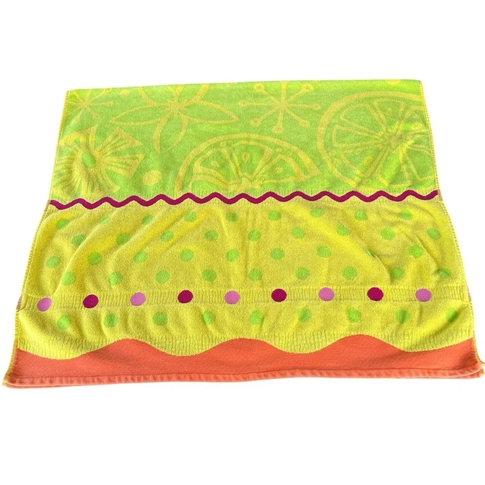 Y2K 100% Egyptian Cotton Oversized Beach Towel Colorful Fruit Polk-A-Dots 36x66